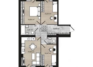 Продаю 3-комнатную квартиру, 87 м2, Ярославль