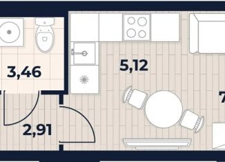 Продается квартира студия, 19.06 м2, Ульяновск, Заволжский район